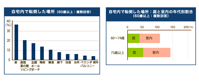 高齢者の自宅内の転倒